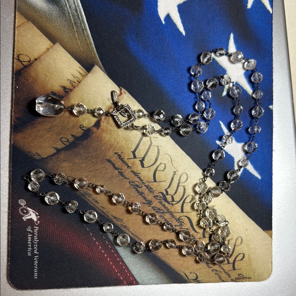 Silpada Sterling Silver Glass Nugget Toggle Necklace